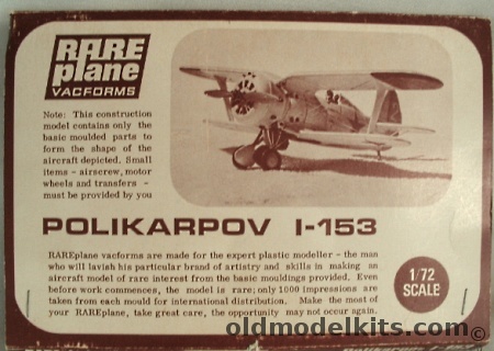 Rareplane 1/72 Polikarpov I-153 plastic model kit